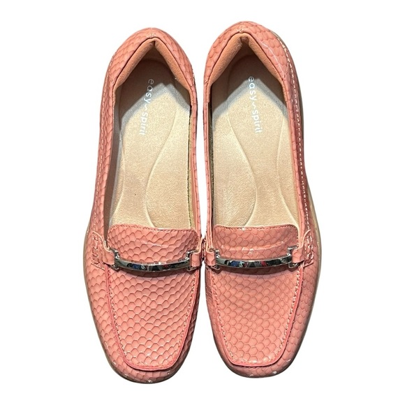 Easy Spirit 9M Paula Loafer Pink Croc Embossed Patent Leather Slip-On Shoes - Picture 2 of 7